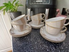 DENBY TRUFFLE LAYERS CUPS AND SAUCERS X 6