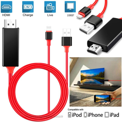 HDMI Mirror Cable 4K TV Adapter For Apple iPhone 14 13 12 11 XS MAX 6 7 8 Plus