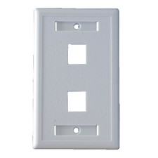 100 -2 Port Keystone Faceplate White w/Windows RJ45 Cat6 Faceplate USA Seller