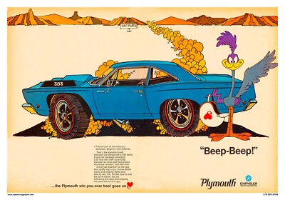 Plymouth Beep Beep Road Runner | POSTER 18 X 24 INCH | Classic car
