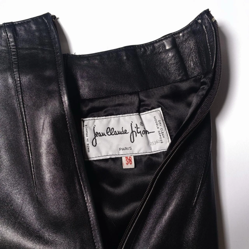 Vintage Jean-Claude Jitrois Leather Pencil Skirt   - Image 4 of 4