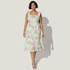 Torrid Garden Rose Mini Poplin Tiered Ruffle Strap Dress Womens Sz 14 / 16 NWT
