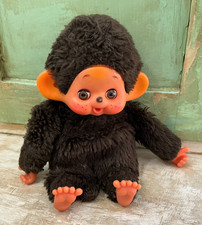 Vintage Totsy Monchhichi Style Monkey Doll 8  Thumb Sucking Eyes Open Close