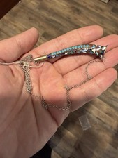 Wonderful Russian 84 Silver Enamel Flask Necklace 