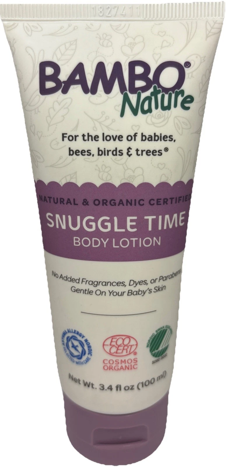 Bambo Nature—Snuggle Time Body Lotion—Babies Natural Organic—3.4oz—24 HOUR SHIP—