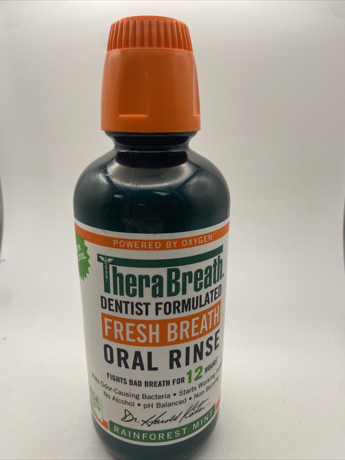 TheraBreath Fresh Breath Oral Rinse w/ Xylitol Rainforest Mint 16 oz Exp. 03/27