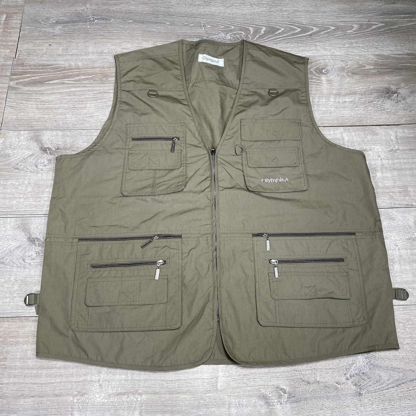 OlympinA Fishing Vest Mens Large Utility Pockets Outdoor Travel Hiking Angler