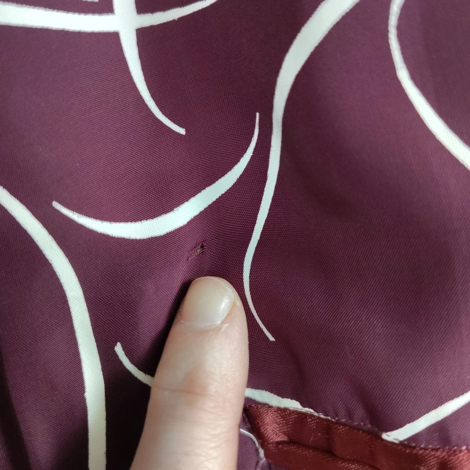 Vtg 70's Smoking Robe Mens One Size Burgundy Paisley Belted Satin Lined Heffner - Image 4 of 4