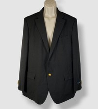 Nautica Men's Black Modern-Fit Active Stretch Solid Blazer Jacket Size 44R
