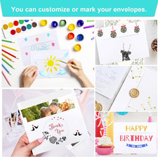 50 Packs 5X7 Envelopes, White A7 5X7 Envelopes for Invitations, Printable, Se...