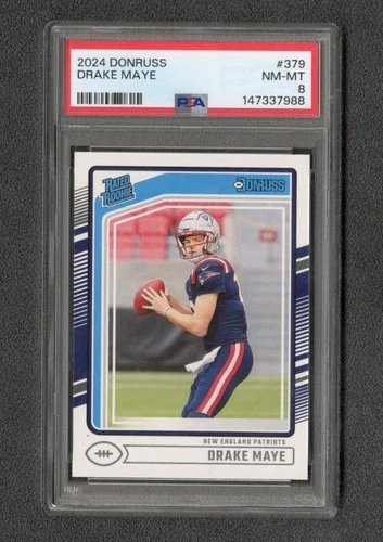 2024 Panini Donruss Drake Maye Rated Rookie PSA 8 Patriots RC #379