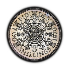 GREAT BRITAIN. 1970, Florin - QEII, 2 Shillings, Tudor Rose Shamrocks 3 Proof