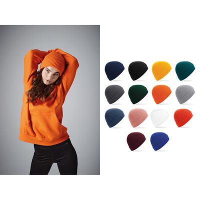 Beechfield Engineered Knit Ribbed Beanie B380 - Cuffed Design Tearaway Label