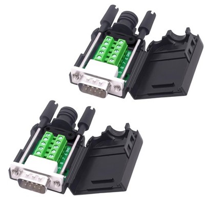 DB9 Male Solderless Connector Breakout Board RS232 DSUB 9 Pin Serial Adapter ...