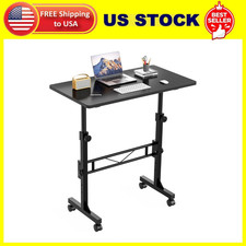 Standing Desk, 32 Inch Portable Small Desk Adjustable Height, Rolling Home Offi