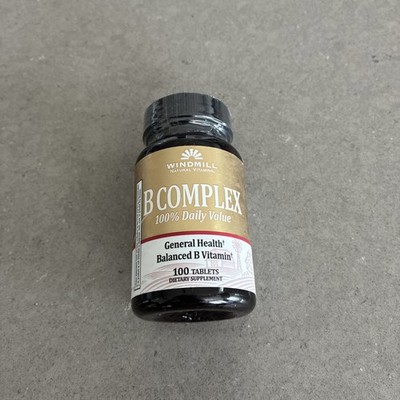Windmill Natural Vitamins B COMPLEX 100 Tablets | Exp 05/2027 Sealed FAST SHIP!
