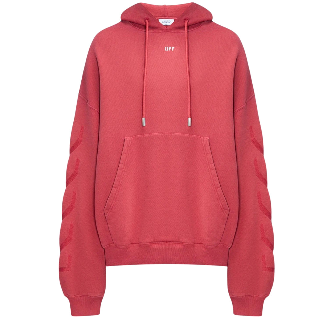Off-White St. Matthew Design Skate Fit Washed Red Hoodie
