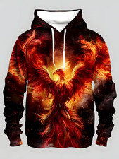 Fiery Phoenix Dragon Design 3D All Over Print Hoodie - Adults Youth