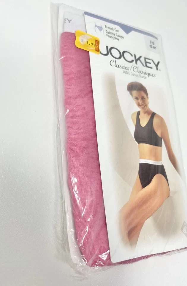 "Nueva ropa interior vintage Jockey Classics corte francés 7-G algodón 42-44"" rosa 1998" Foto 3 de 4