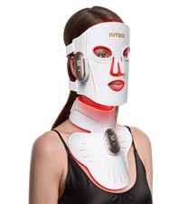 Red Light Therapy Mask for Face  Neck, 850nm NIR  660nm Red LED, White