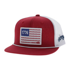 Hooey Liberty Roper Red White 1776 Patch Trucker Cap 2655T-RDWH