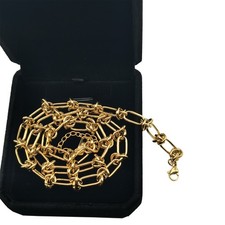 18K Yellow Gold Filled Tarnish-Resistant 16" 2" 6mm Thick Knotted Chain Necklace