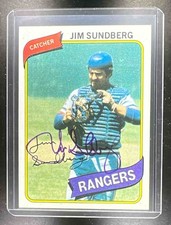 1980 Topps Jim Sundberg with In Person Auto