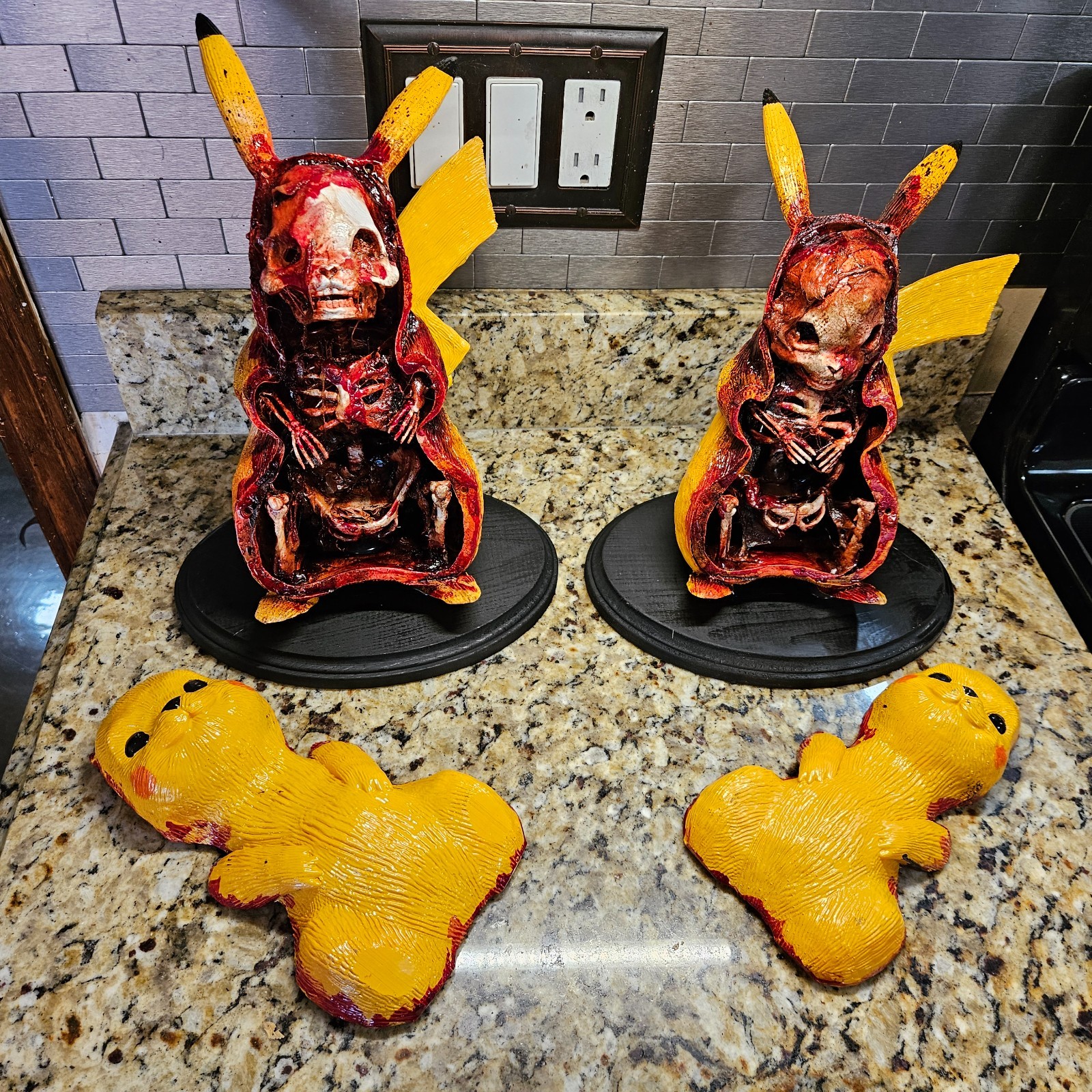Pikachu pokemon zombie handmade figure CUSTOM COLOR