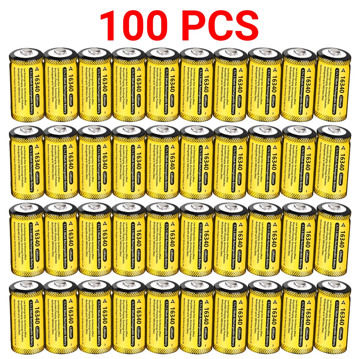 16340 Battery 2800mAh RCR123A CR123A Rechargeable 3.7V/USB C