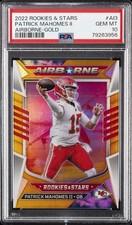 2022 PANINI ROOKIES & STARS AIRBORNE GOLD #AI3 PATRICK MAHOMES II 3/10 PSA 10