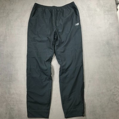 New Balance Fleece Lined Track Pants Mens XL Athletic Joggers Zipper Ankle Gray