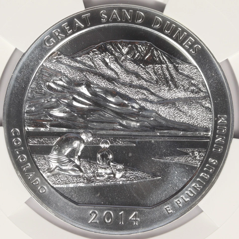 2014 Great Sand Dunes ATB 5 oz Silver Quarter 25c NGC MS69 DPL - Image 3 of 4
