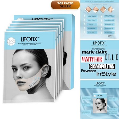 LipoFix Chin Lifting Mask, V-Line Firming for Jawline & Neck, 5 Masks