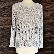 American Eagle Chunky Open Knit Pullover Sweater Size M Womens Oatmeal Color