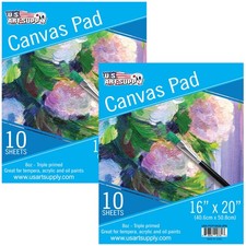 16" x 20" 10-Sheet 8-Ounce Triple Primed Acid-Free Canvas Paper Pad (2 Pads)