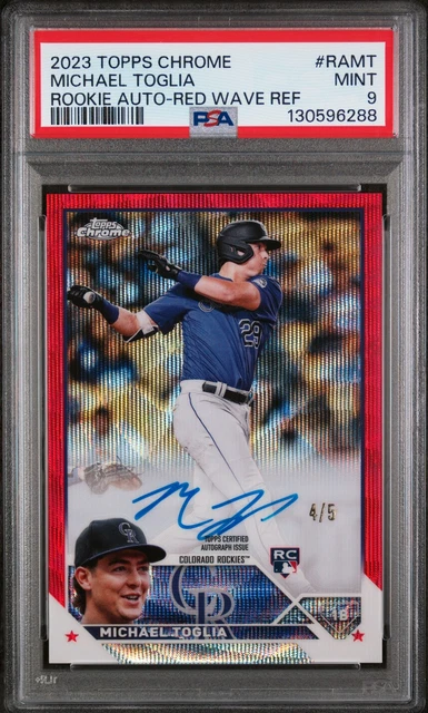 2023 TOPPS CHROME RC AUTO RED WAVE REFRACTOR #RAMT MICHAEL TOGLIA 4/5 PSA 9