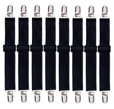 Korlon 8 Pack Bed Sheet Straps, Adjustable Elastic Fitted Holder...