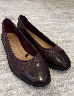 Time and Tru Quilted Ballet Flats, Burgundy, Size 9, Memory Foam, No Tags or Box