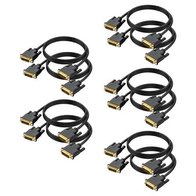 6 Feet DVI to DVI-D 24+1 Cable 10-Pack, Male to Male, Black, High Speed, Supp...