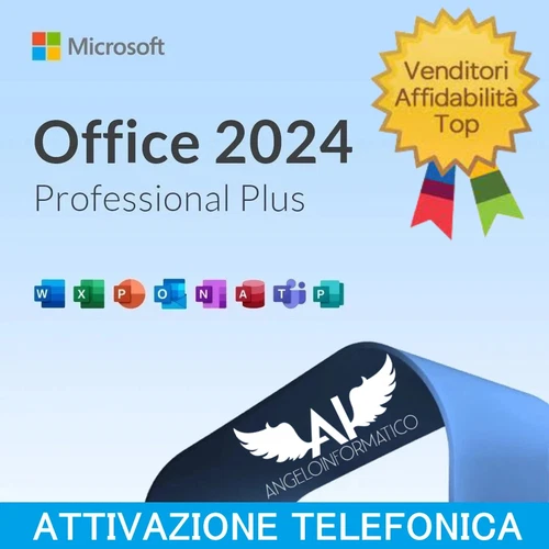 OFFICE 2024 PRO PLUS LICENZA ORIGINALE A VITA FATTURA GARANZIA (ATT. TELEFONICA)