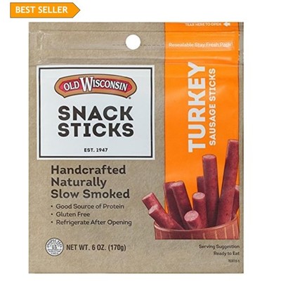 Naturally Smoked Turkey Sausage Snack Sticks - High Protein, Low Carb Delight