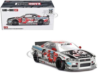 NISSAN SKYLINE GT-R R34 RHD #25 STAR RACING V1 KAIDO HOUSE 1/64 MINI GT KHMG197