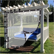 BLOHDI Pergola Waterproof Side Panels with Eyelets Transparent Outdoor