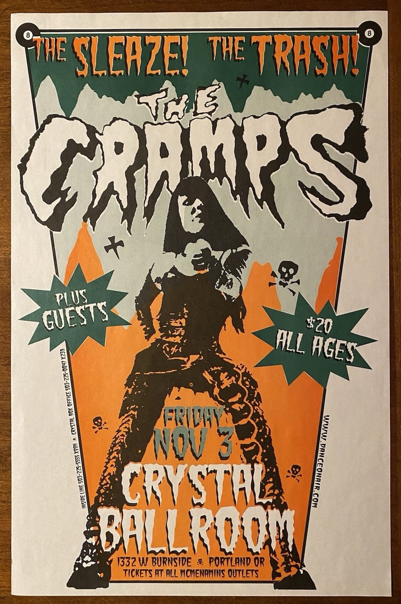 The CRAMPS Crystal Ballroom PORTLAND 2000 US ORG CONCERT POSTER