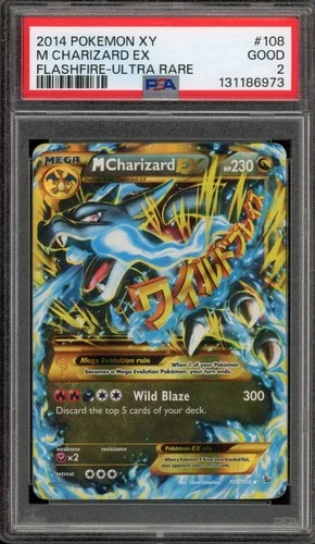 Pokemon M Charizard EX XY Flashfire Holo Ultra Rare #108 PSA 2