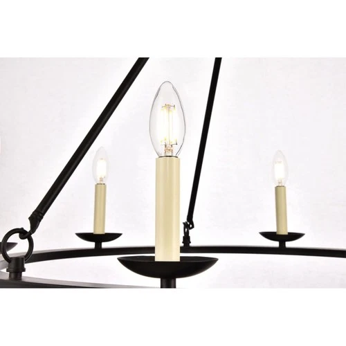 Living District Maine 6-Light Transitional Metal Chandelier in Black - Picture 4 of 6