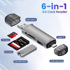6 in 1 Card Reader USB3.0 to Type C Micro USB Universal OTG Adapter Multifunctio