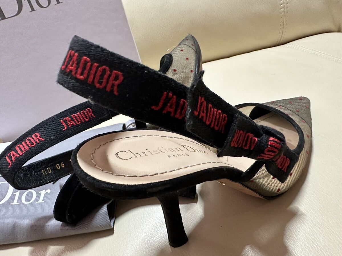 Used Christian Dior J'Adior Red Dot Slingback Pumps Size Used Christian Dior J'Adior Red Dot Slingback Pumps Size