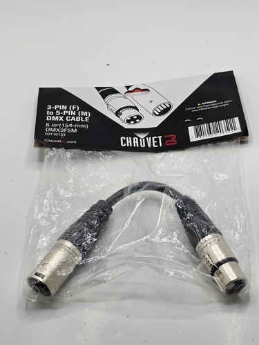 (QTY 2) Chauvet DMX3F5M 3-Pin Buchse auf 5-Pin Stecker Adapter 6 Zoll (154 mm)