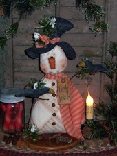 Primitive Patti's Ratties Christmas Crow Snowman Doll Ornie Paper Pattern 384